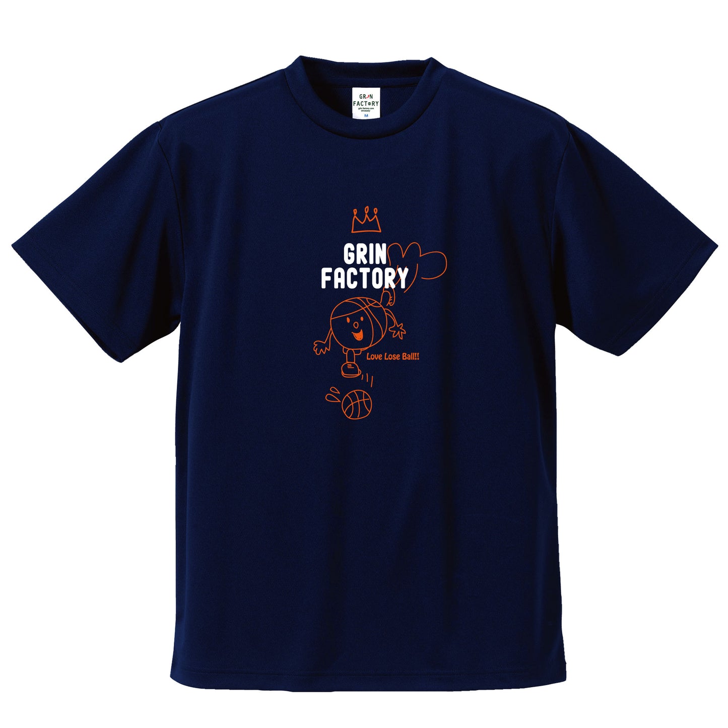 バスケ格言Tシャツ 半袖 「ルーズボールちゃん」吸水速乾 ポリエステル100%