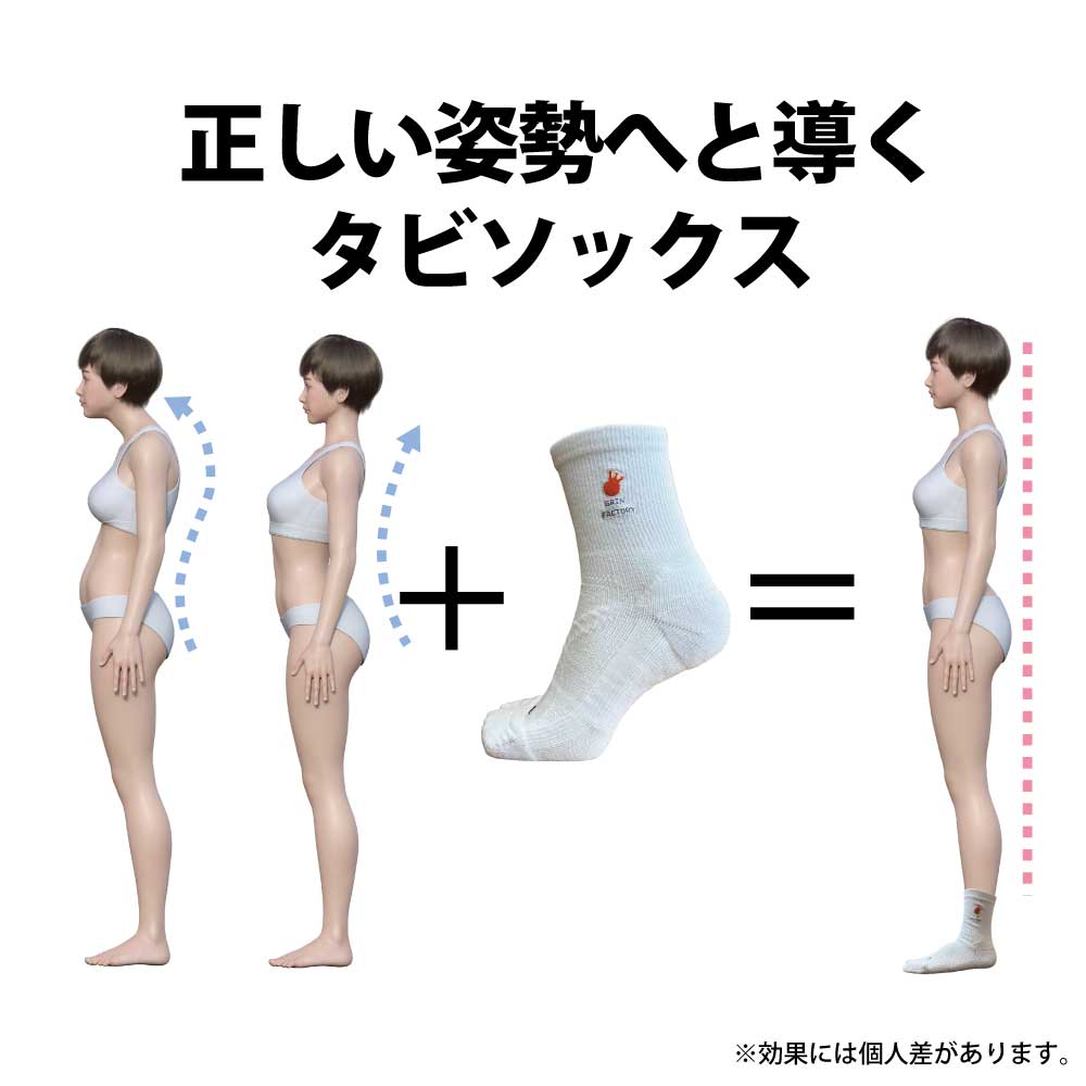 正しい姿勢へと導くタビソックス