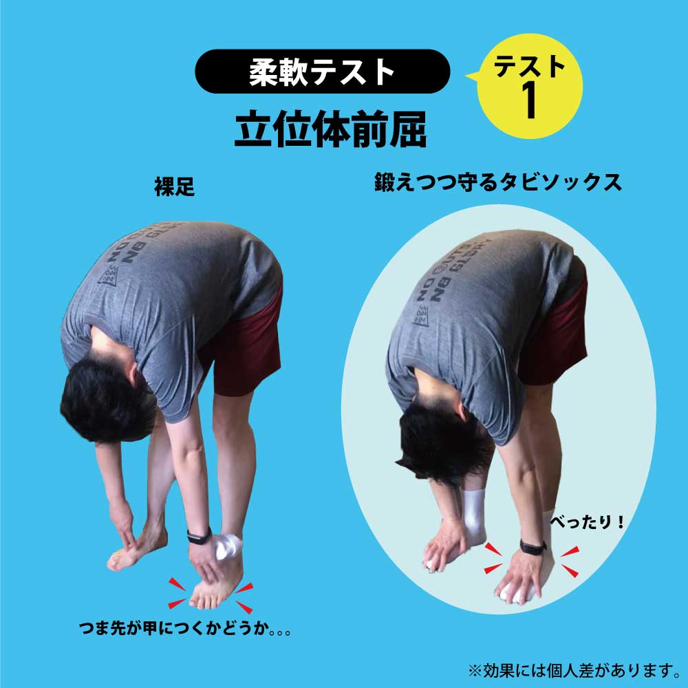 鍛えつつ守るタビソックスの柔軟テスト