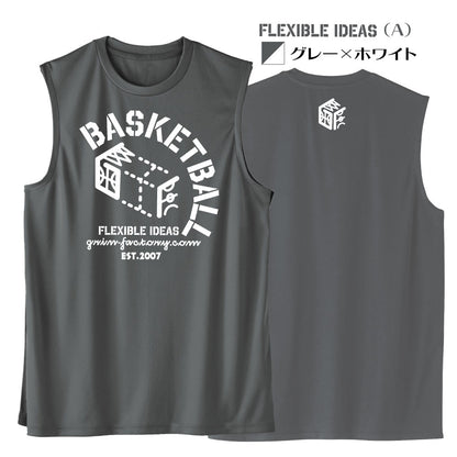 Basketball Saying Sleeveless Shirt "FLEXIBLE IDEAS" (Type B) Moisture-wicking, quick-drying, 100% polyester