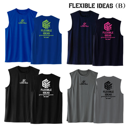 バスケ格言ノースリーブシャツ 「FLEXIBLEIDEAS」（タイプB）吸水速乾 ポリエステル100%