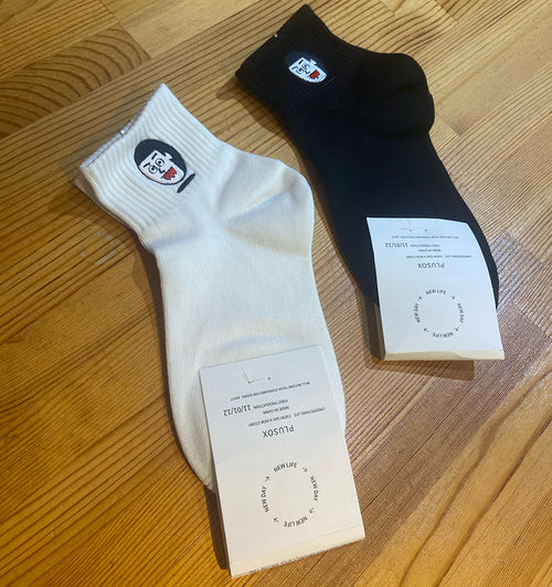 【MTT値】ふっつーの面白刺繍ソックス「Mr.K」2足組（薄手）