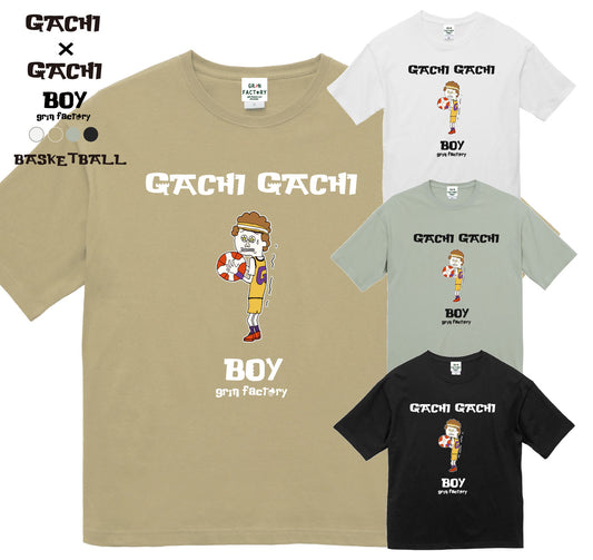 コットンBIGシルエットT「GACHI GACHI BOY」Play for Basketball　綿（ガチガチボーイ　バスケ）