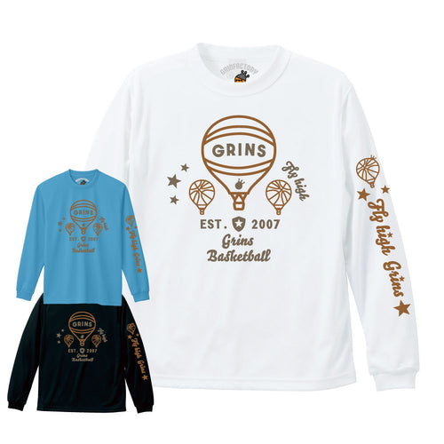 バスケ 長袖 ロンT「balloon（バルーン）」 (140-5L) バスケTシャツ バスケウェア 重ね着にもおすすめ