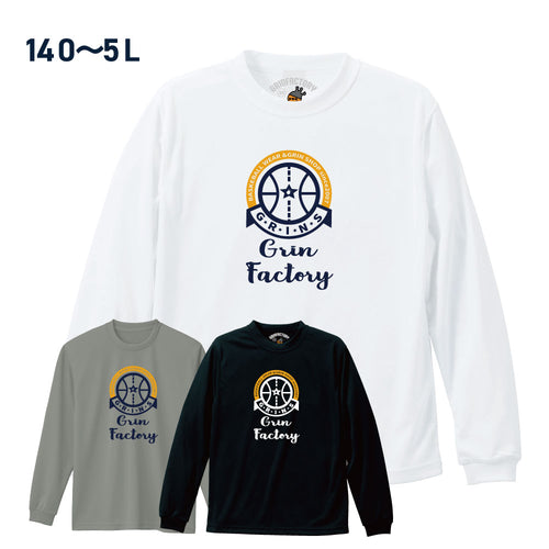 バスケTシャツ  長袖「circle」吸水速乾 ポリエステル100%