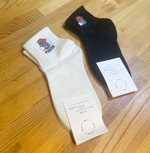 【MTT値】ふっつーの面白刺繍ソックス「ゴリラっぽい」2枚組（薄手）