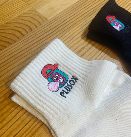 【MTT値】ふっつーの面白刺繍ソックス「ゴリラっぽい」2枚組（薄手）