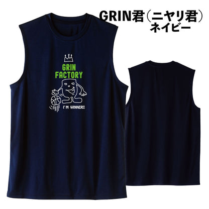 バスケ ノースリーブ GRIN君 ネイビー