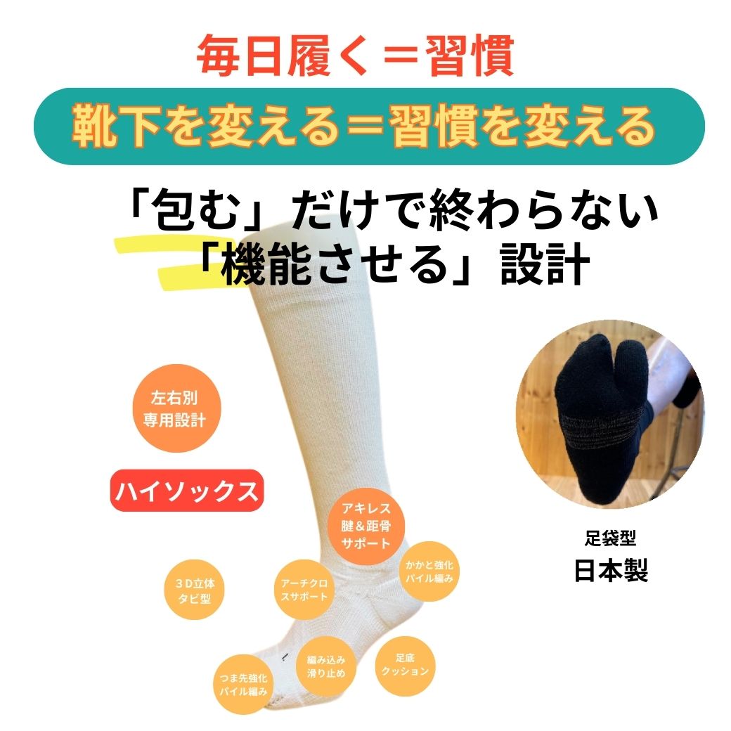 【入荷次第出荷】鍛えつつ守るタビソックスPULS ハイソックス 足袋型 日本製
