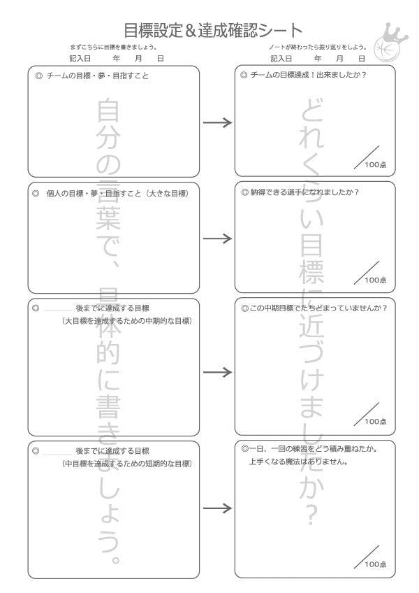 バスケットボール練習記録ルーズリーフセット